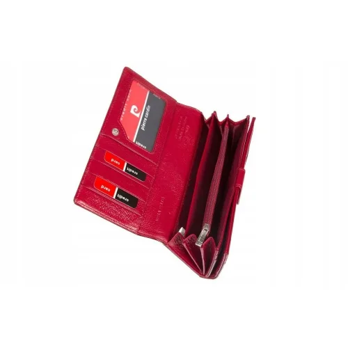 duży portfel damski Pierre Cardin czerwony skóra lakierowana / large women’s glossy red wallet Pierre Cardin